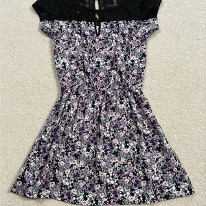 American eagle outfitters Floral Dress with Black Lace Top